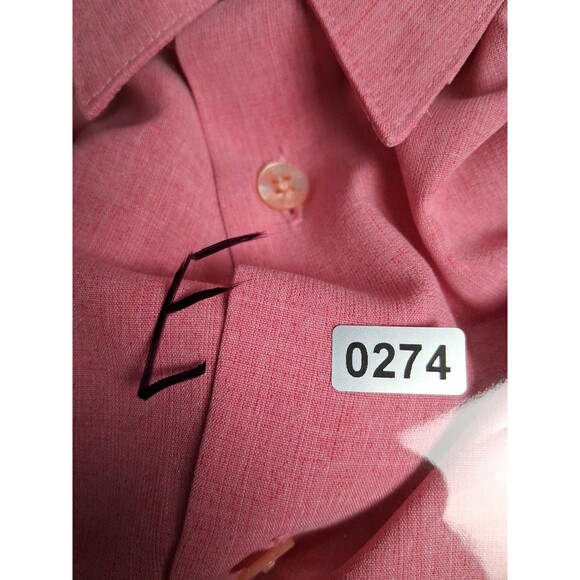 Bugatchi Dress Shirt Sz Medium Pink Pastel Long Sleeve Button Up Rayon Polyester - Picture 7 of 7